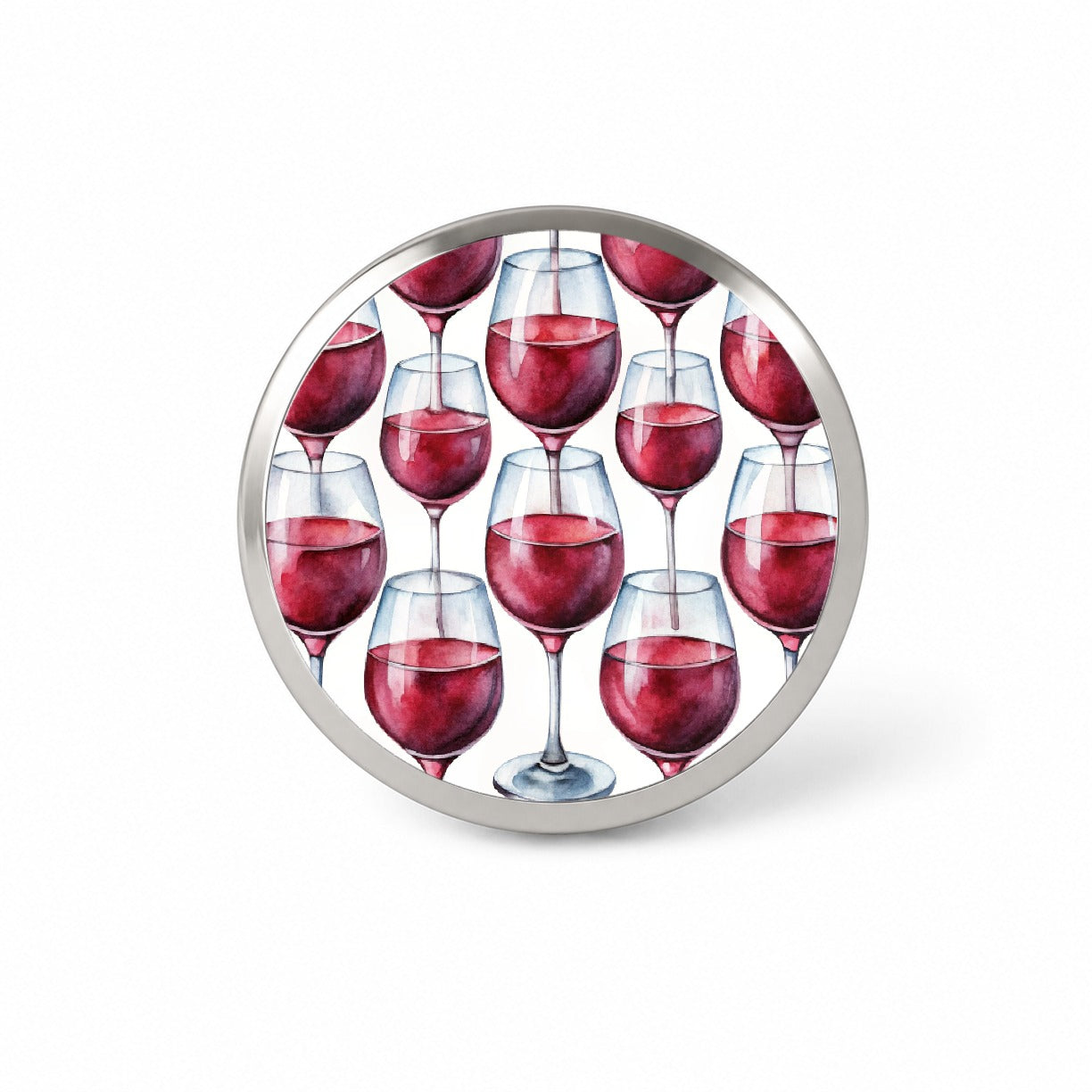 Red Wine Glasses Watercolor Novelty Hat Backpack Lapel Pin