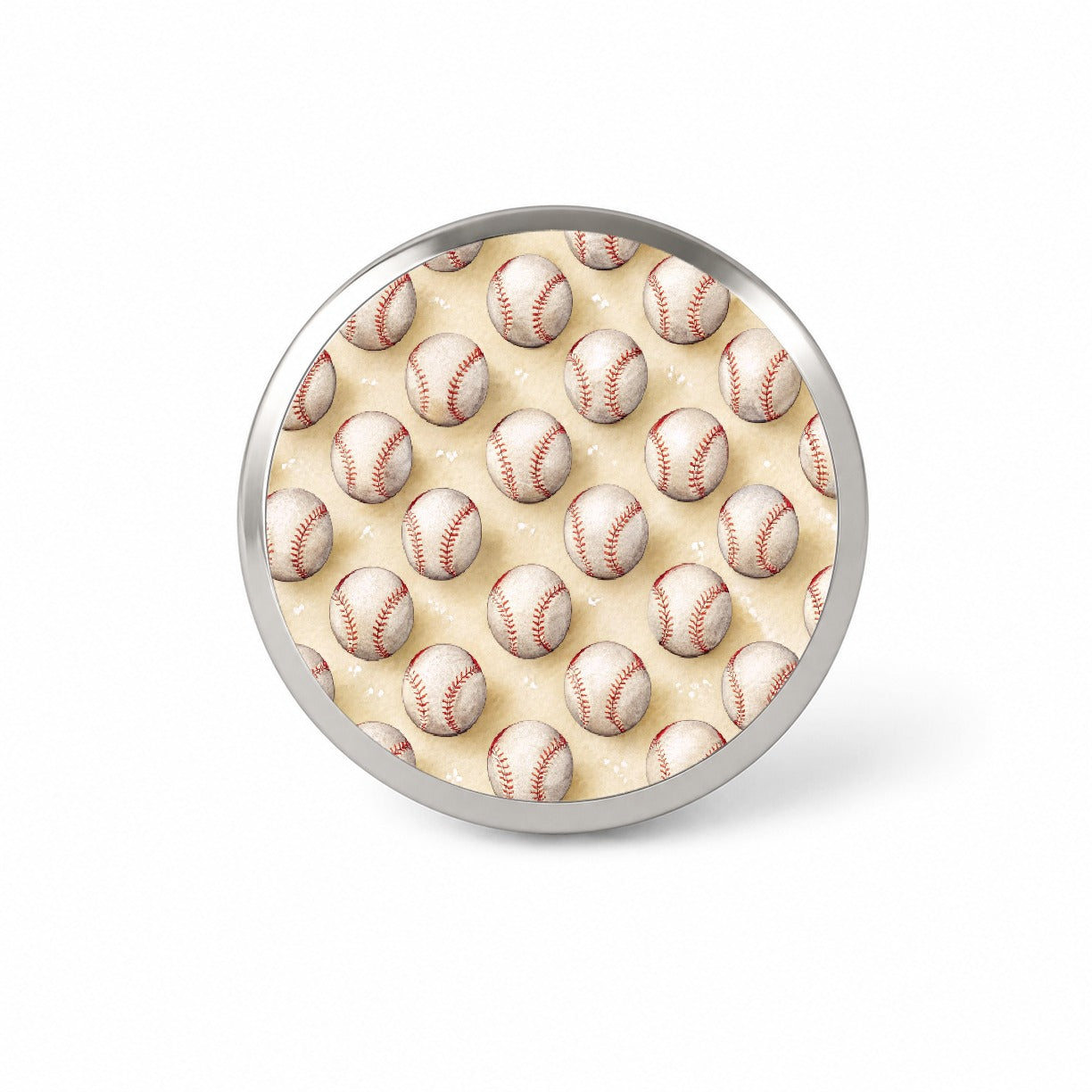 Tiny White Softballs In A Row Novelty Hat Backpack Lapel Pin