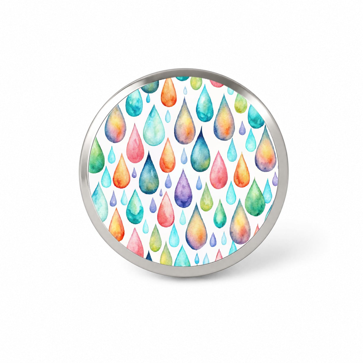 Water Droplets Colorful Watercolor Novelty Hat Backpack Lapel Pin