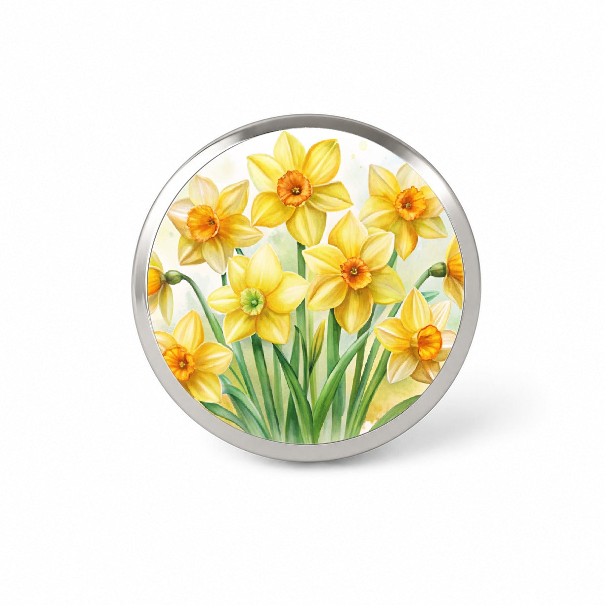Yellow Daffodils Flowers Watercolor Novelty Hat Backpack Lapel Pin