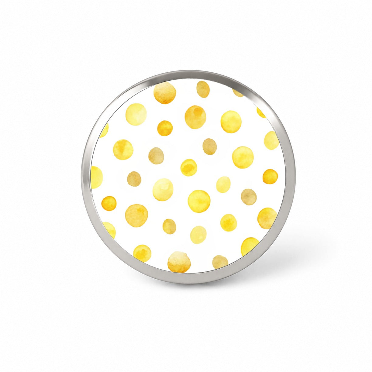 Yellow Polka Dots Fun White Background Novelty Hat Backpack Lapel Pin