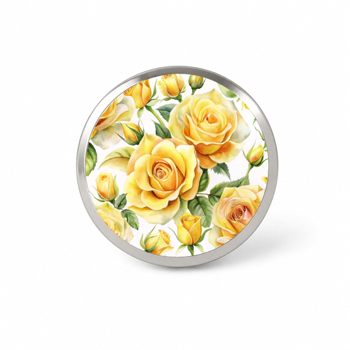 Yellow Roses Flowers Watercolor Novelty Hat Backpack Lapel Pin