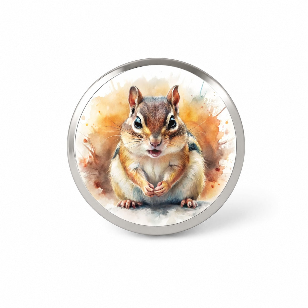 Angry Mad Chipmunk Watercolor Novelty Hat Backpack Lapel Pin