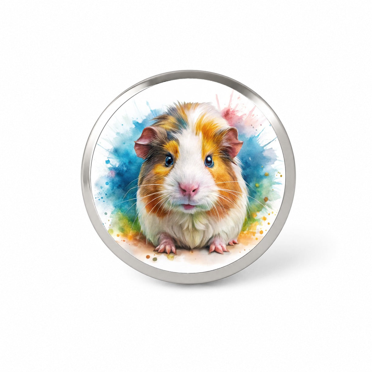 Angry Mad Guinea Pig Watercolor Novelty Hat Backpack Lapel Pin