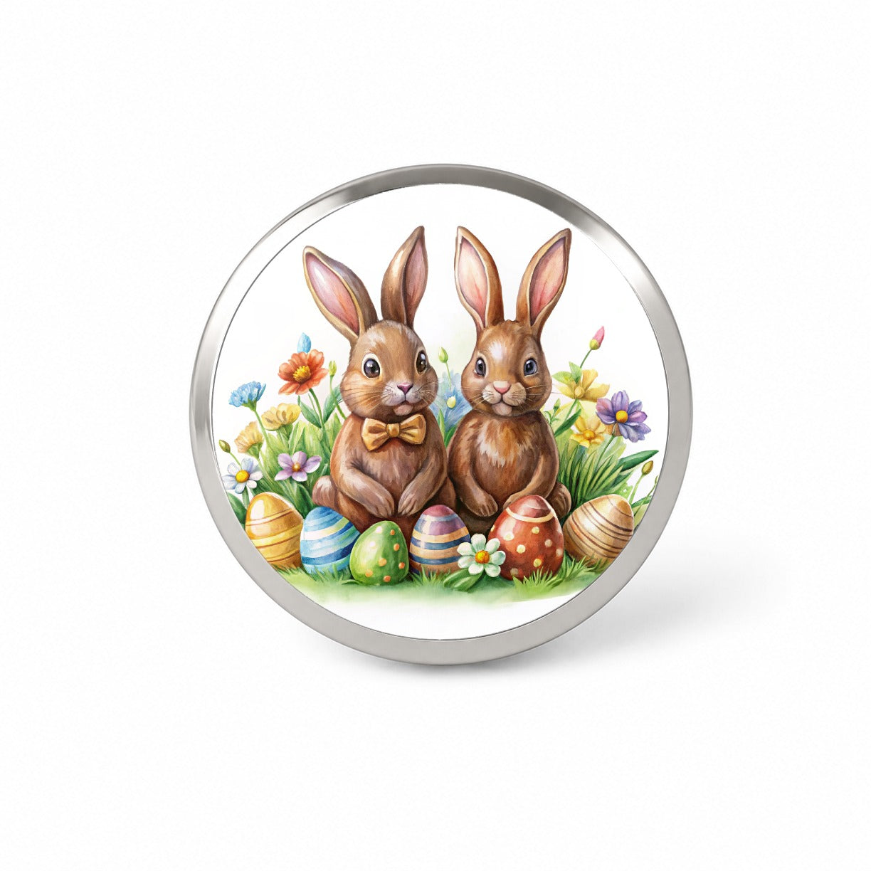 Chocolate Easter Bunnies Rabbits Cute Novelty Hat Backpack Lapel Pin