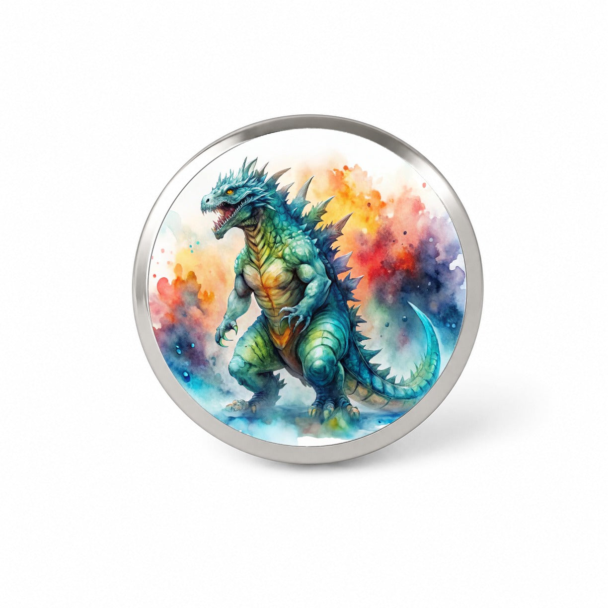 Giant Kaiju Monster Watercolor Novelty Hat Backpack Lapel Pin