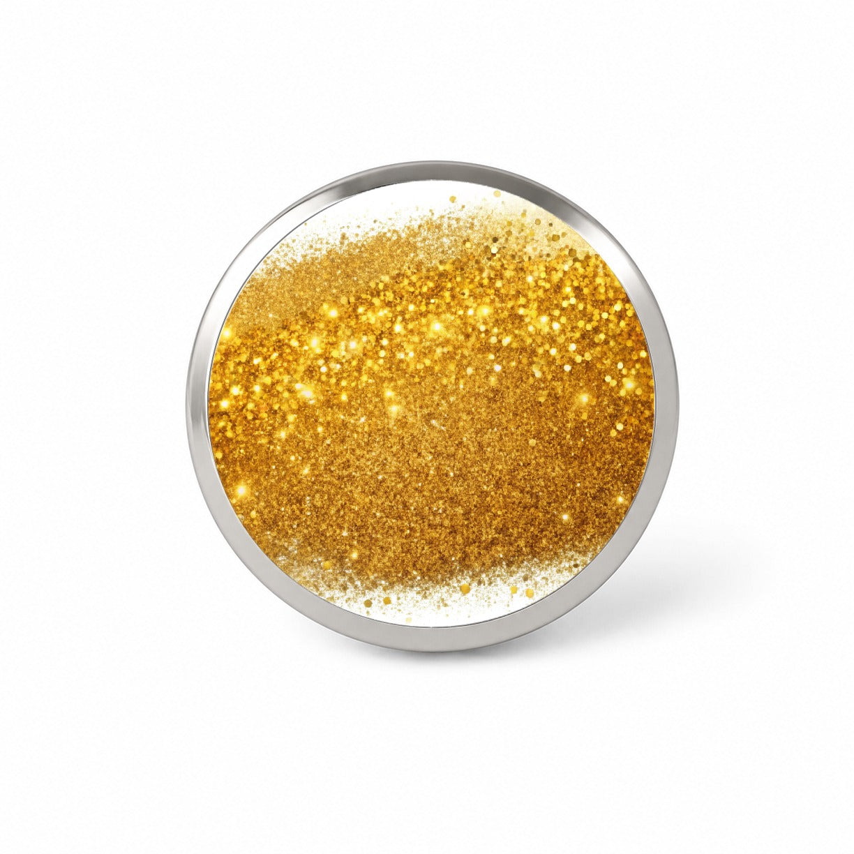 Gold Faux Glitter Novelty Hat Backpack Lapel Pin