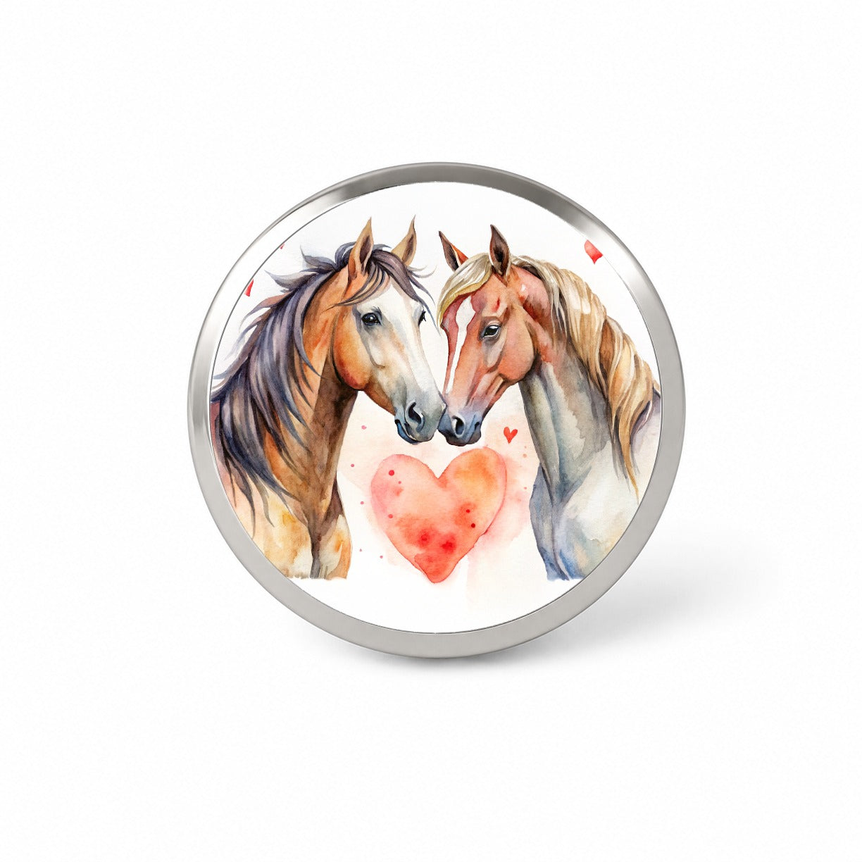 Horses In Love Heart Valentine's Day Novelty Hat Backpack Lapel Pin