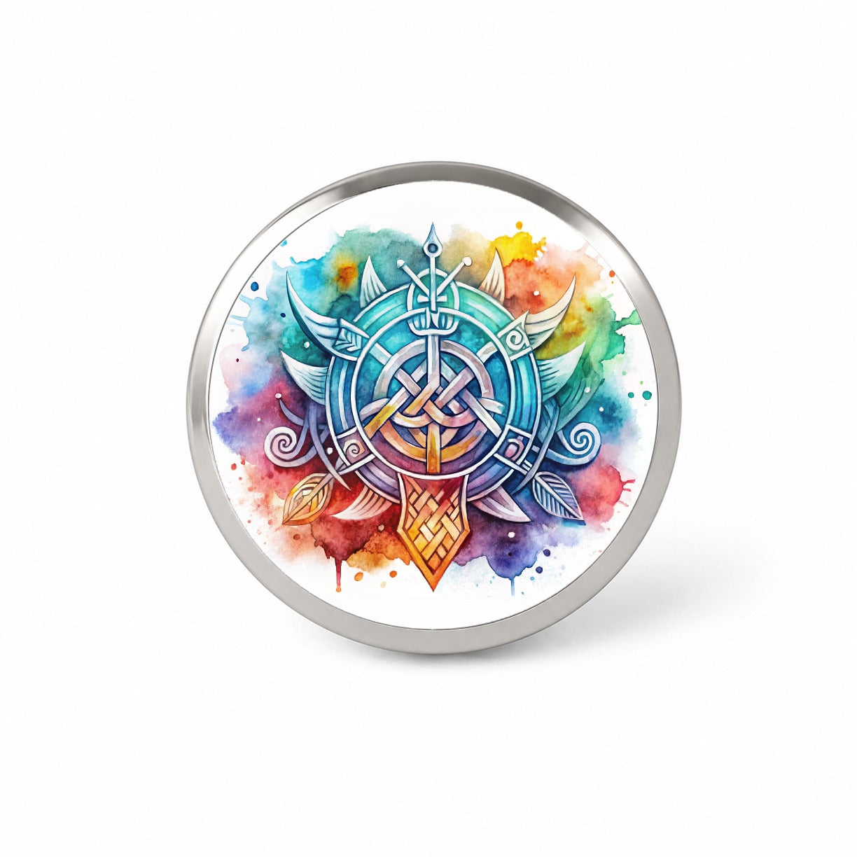 Norse Viking Symbols Watercolor Novelty Hat Backpack Lapel Pin