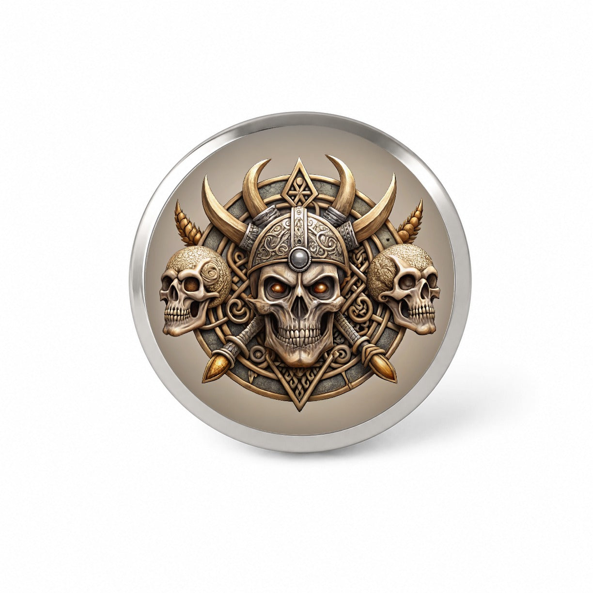 Norse Viking Symbols With Skulls Novelty Hat Backpack Lapel Pin
