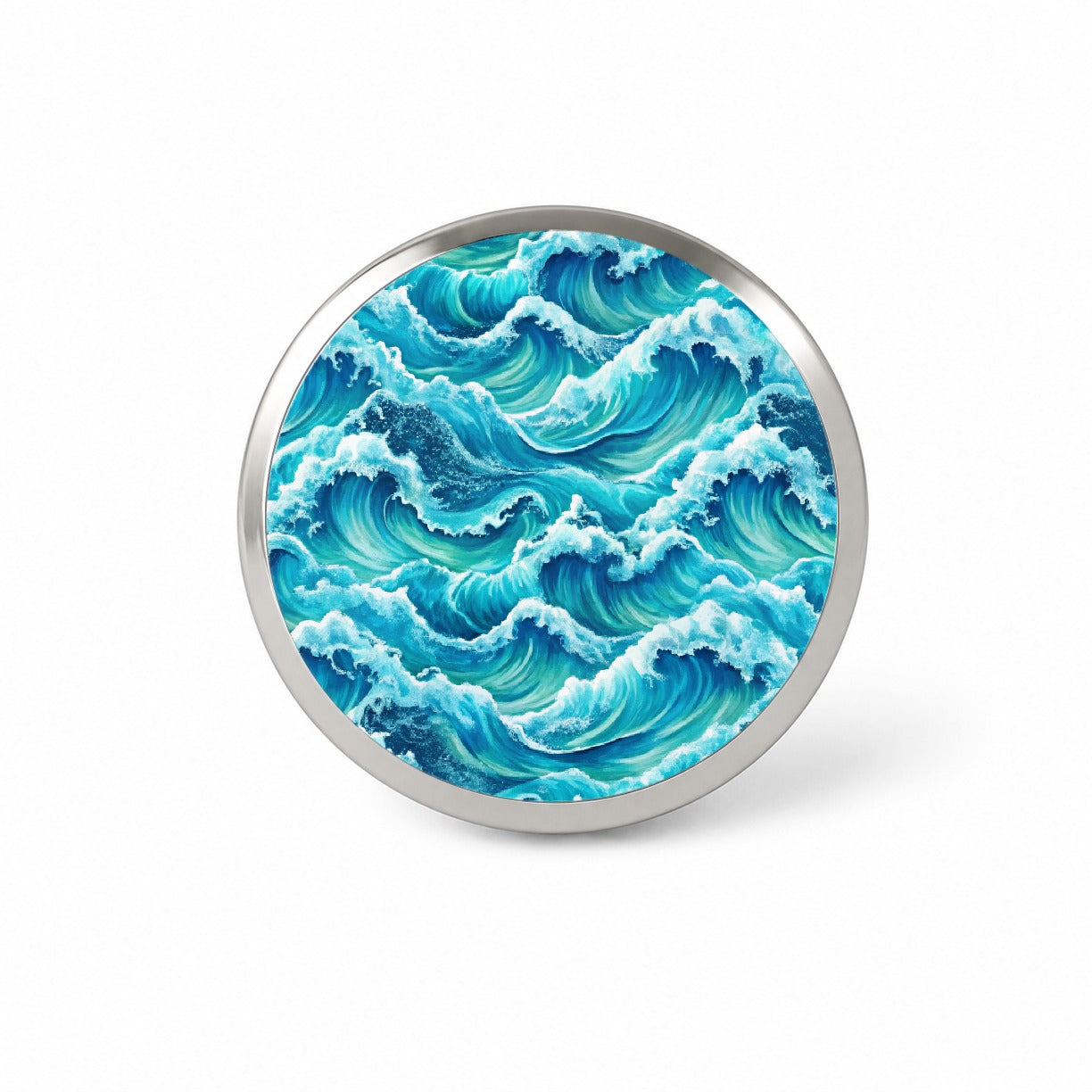 Ocean Waves Pattern Novelty Hat Backpack Lapel Pin