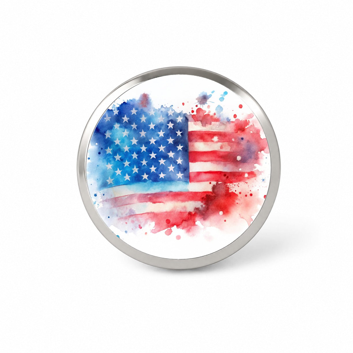 Patriotic American Flag USA Watercolor Novelty Hat Backpack Lapel Pin