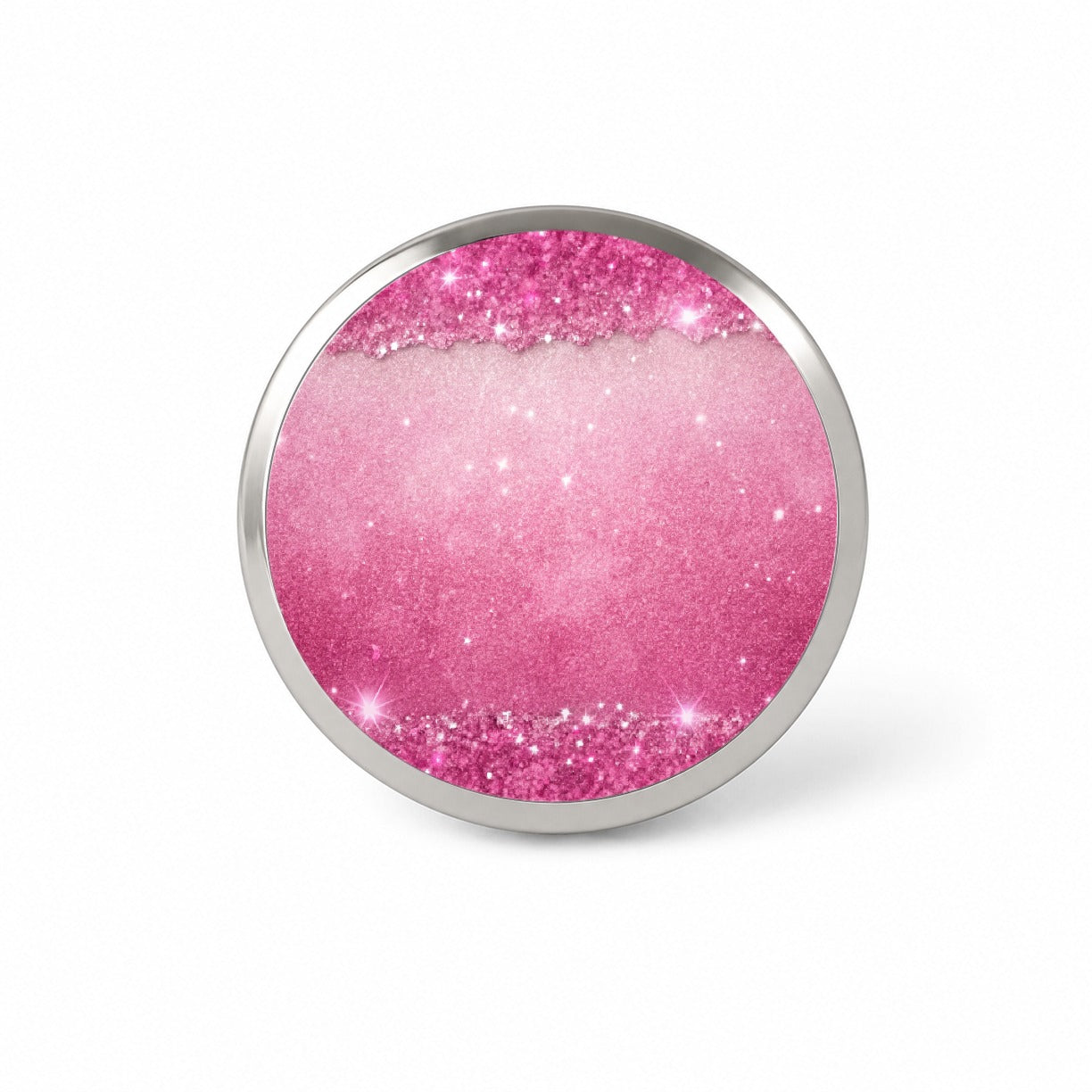 Pink Faux Glitter Novelty Hat Backpack Lapel Pin