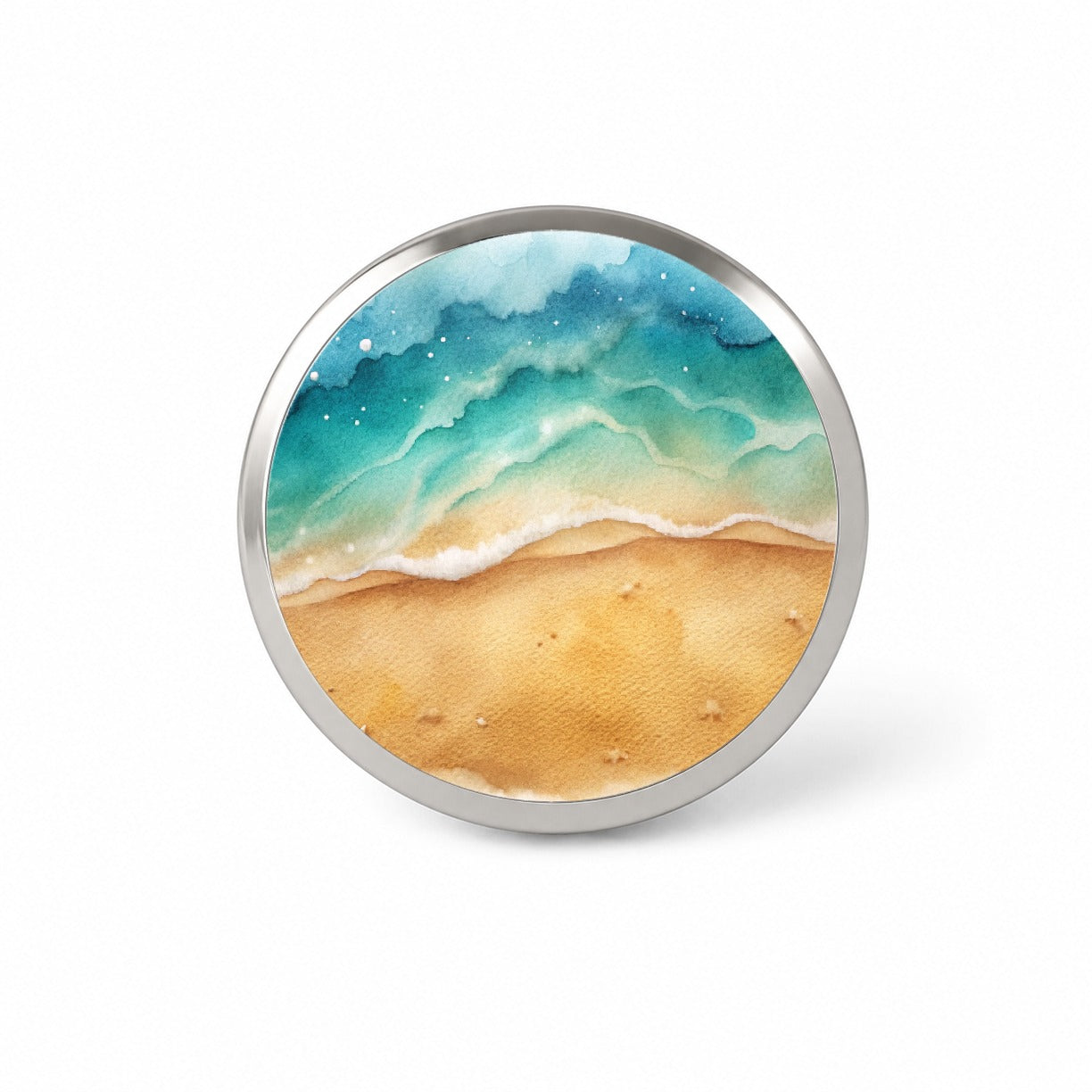 Sandy Tranquil Ocean Beach Novelty Hat Backpack Lapel Pin