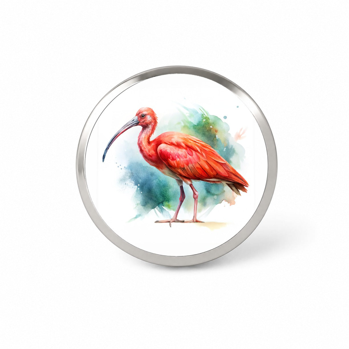 Scarlet Ibis Bird Watercolor Novelty Hat Backpack Lapel Pin