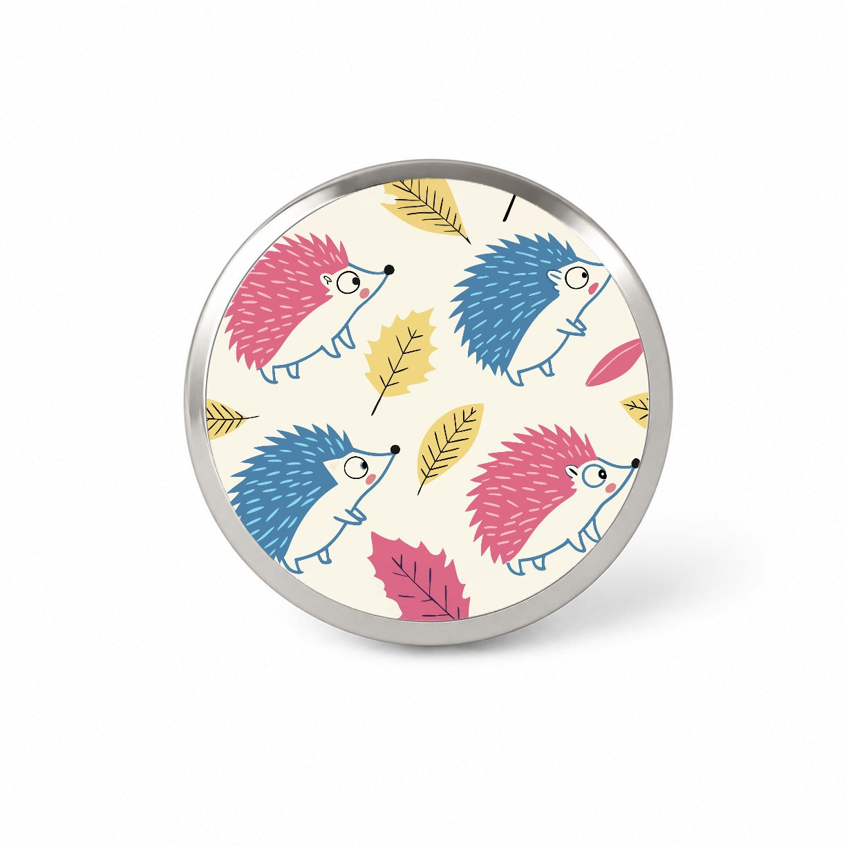 Scattered Hedgehogs Pink Blue Novelty Hat Backpack Lapel Pin