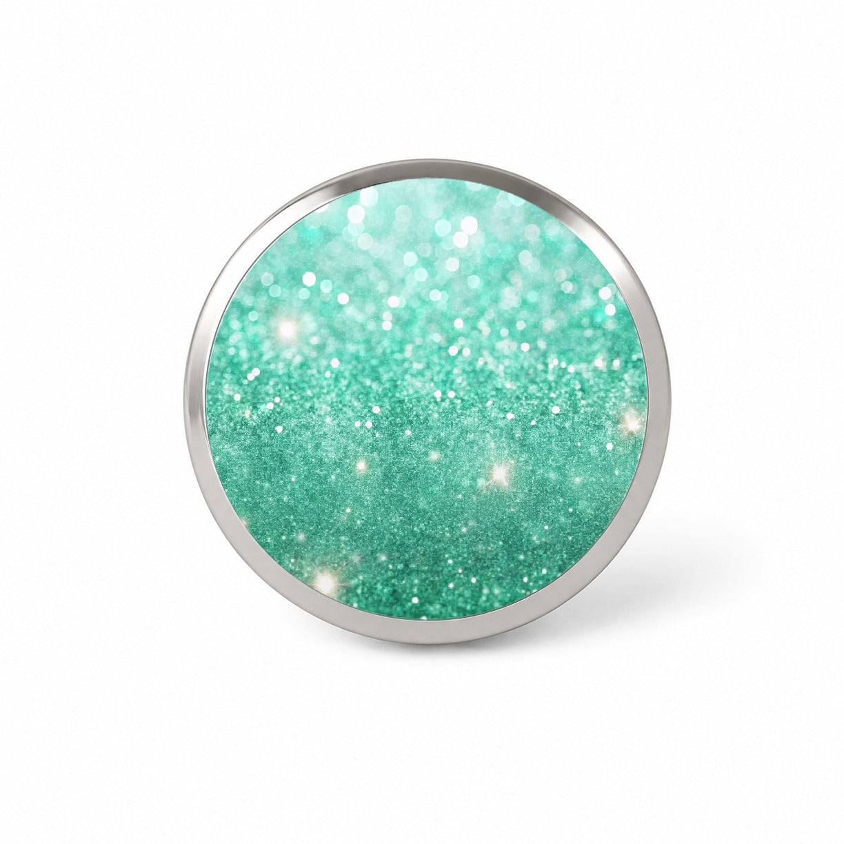 Sea Green Faux Glitter Novelty Hat Backpack Lapel Pin