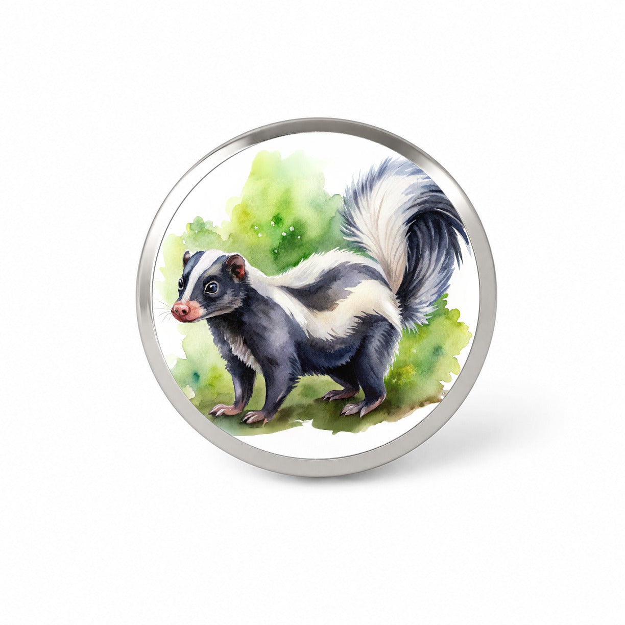 Skunk Watercolor Novelty Hat Backpack Lapel Pin