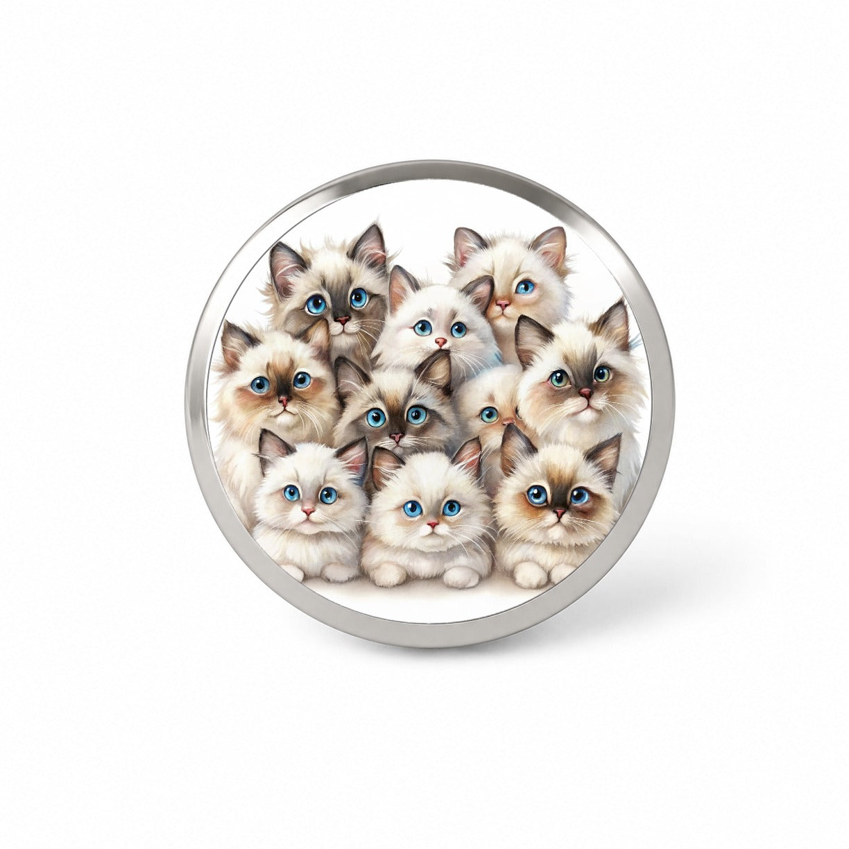 Sweet Birman Cats Novelty Hat Backpack Lapel Pin