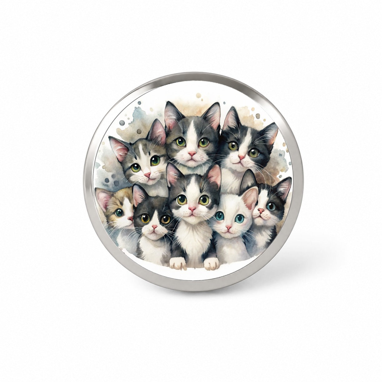 Sweet Black And White Cats Novelty Hat Backpack Lapel Pin