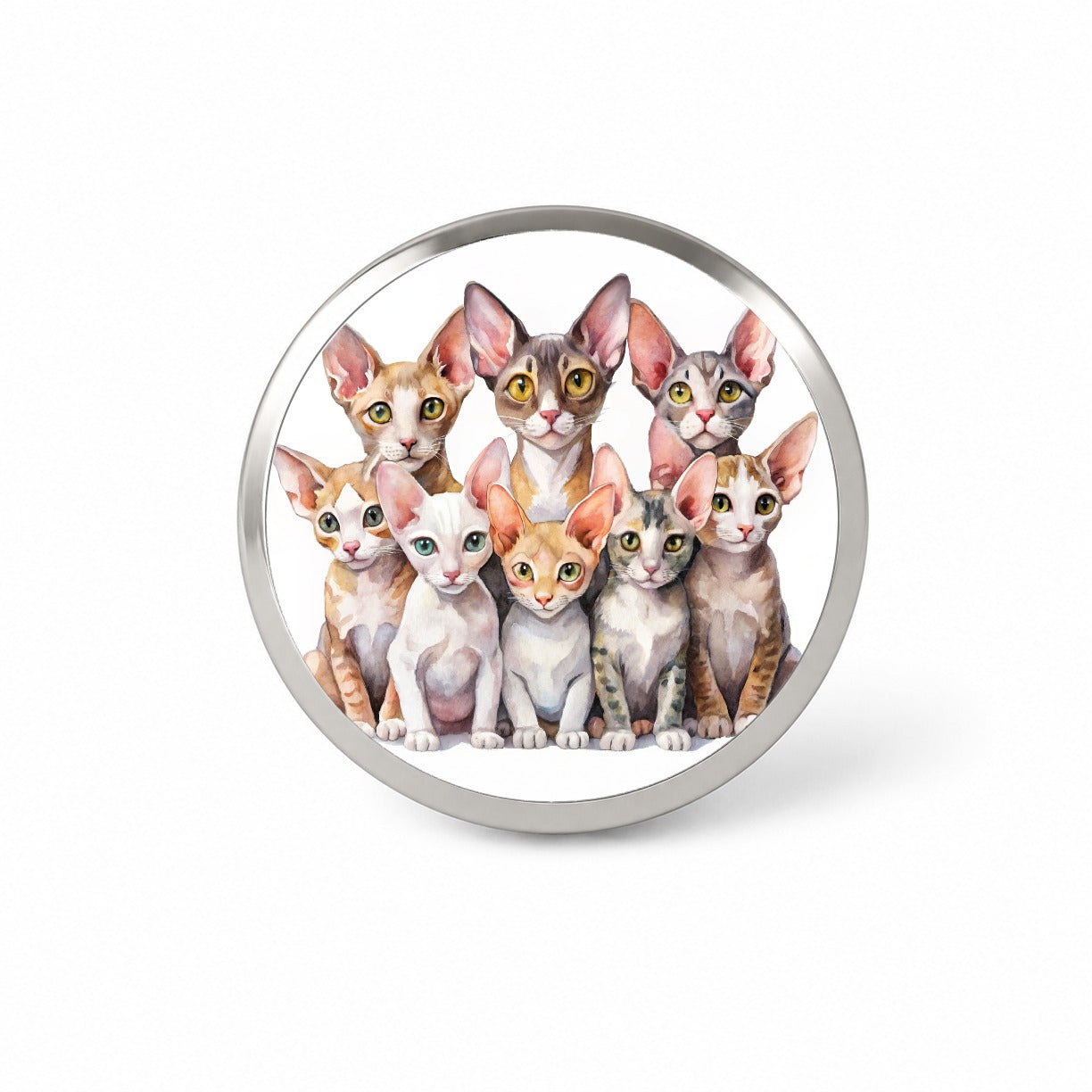 Sweet Cornish Rex Cats Novelty Hat Backpack Lapel Pin