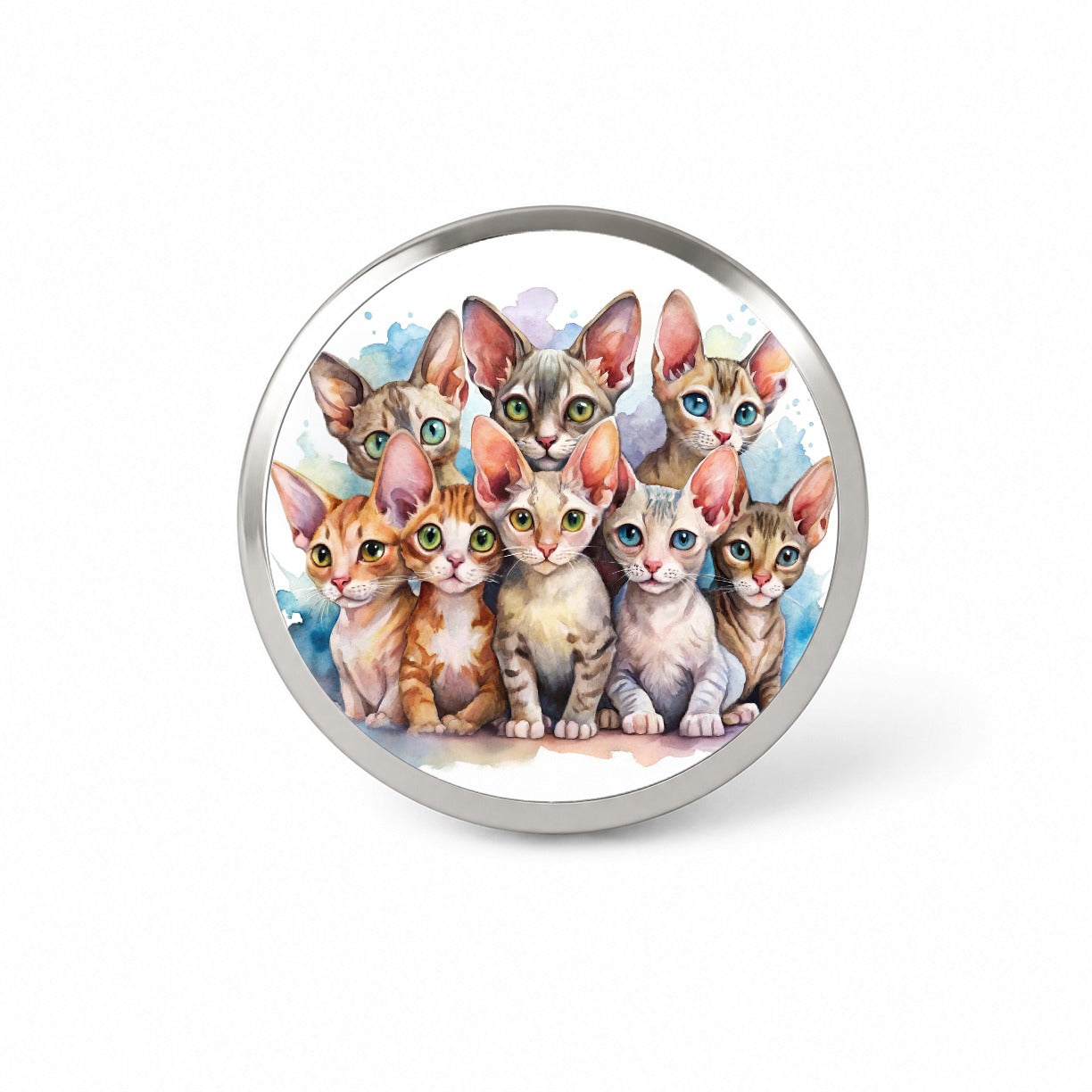Sweet Devon Rex Cats Novelty Hat Backpack Lapel Pin