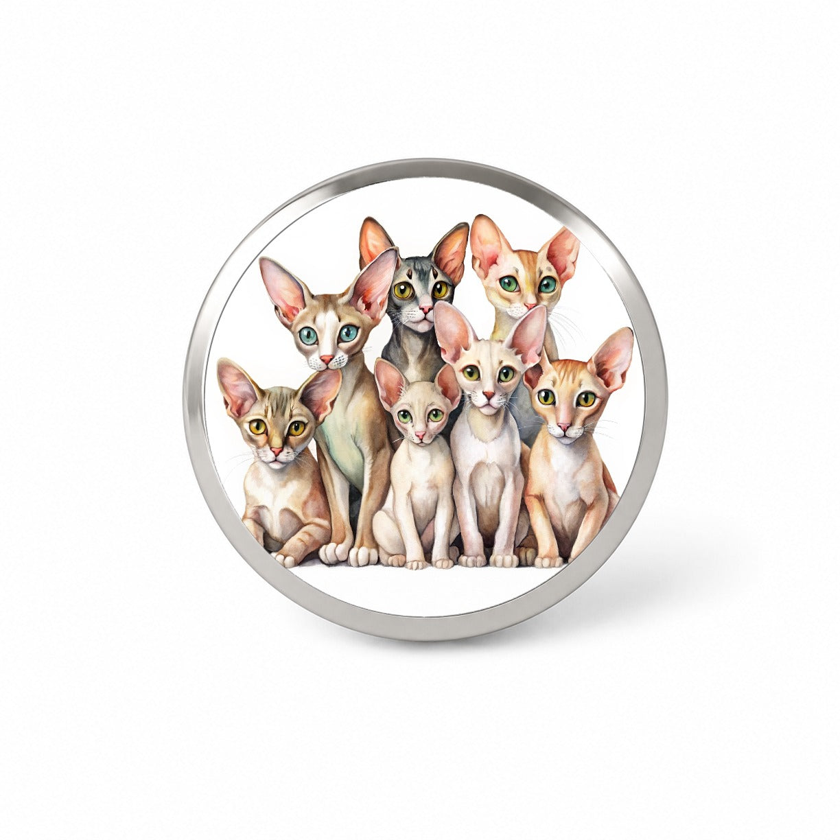 Sweet Oriental Shorthair Cats Novelty Hat Backpack Lapel Pin