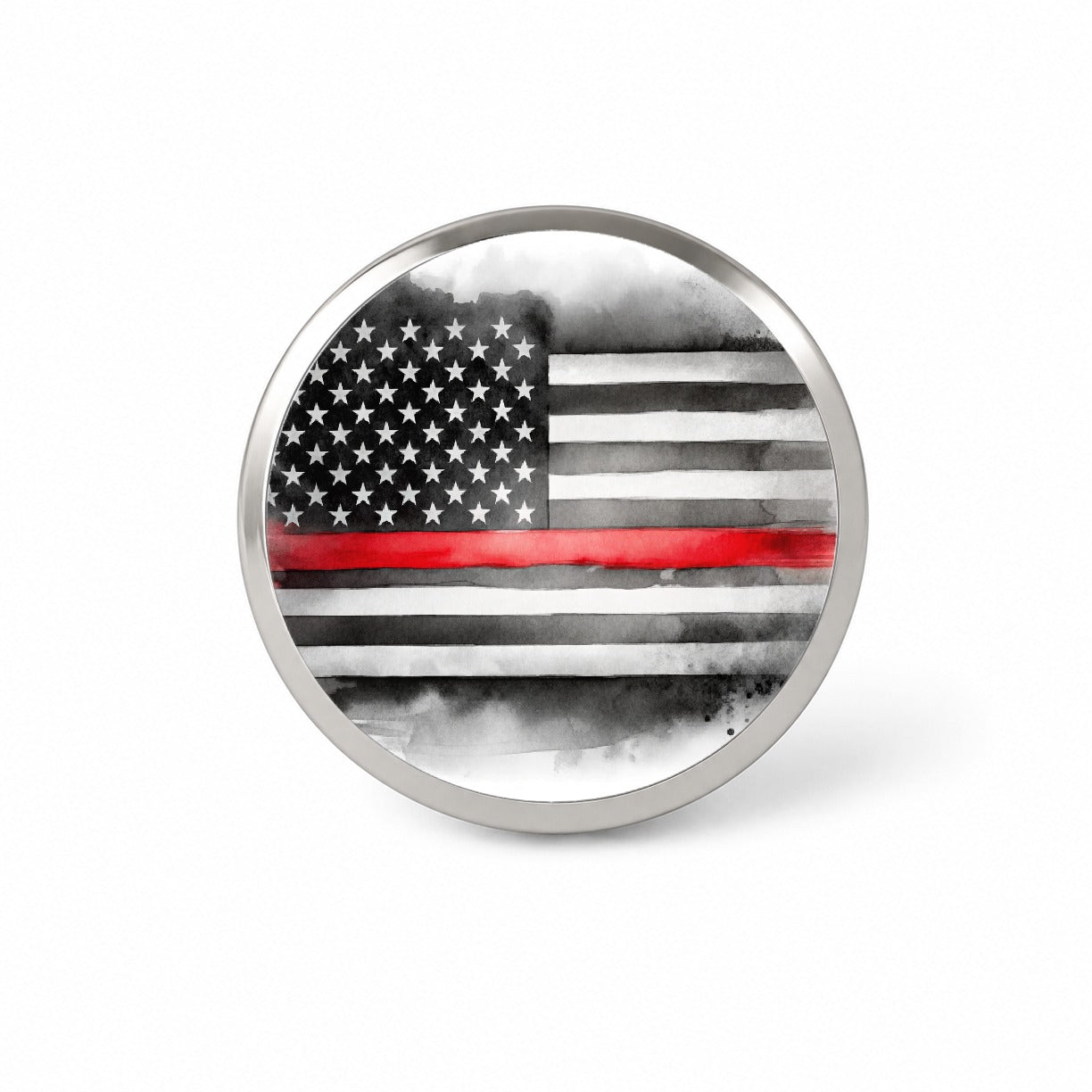 Thin Red Line Black And White American Flag Support Firemen Firefighters Novelty Hat Backpack Lapel Pin