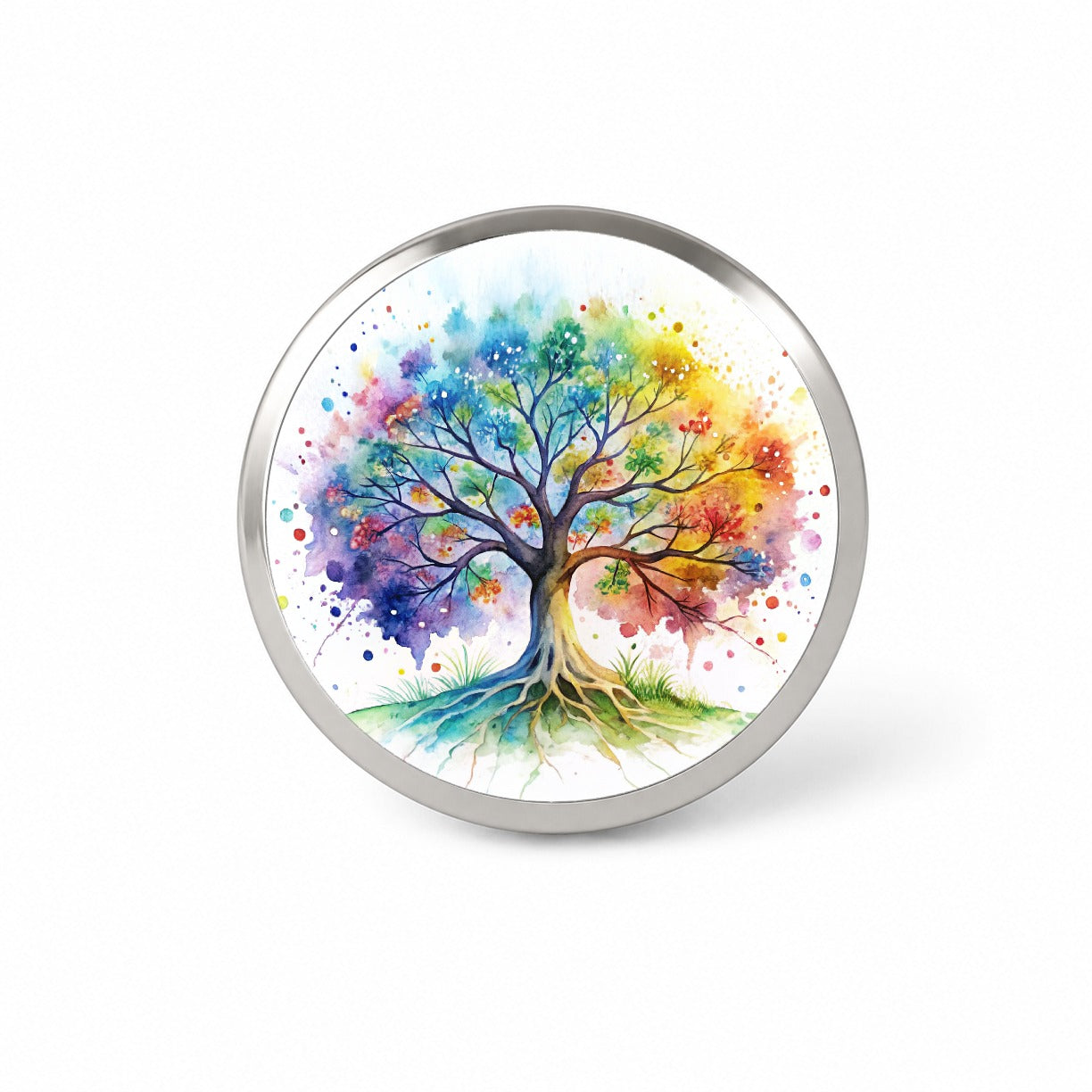 Tree Of Life Rainbow Watercolor Novelty Hat Backpack Lapel Pin