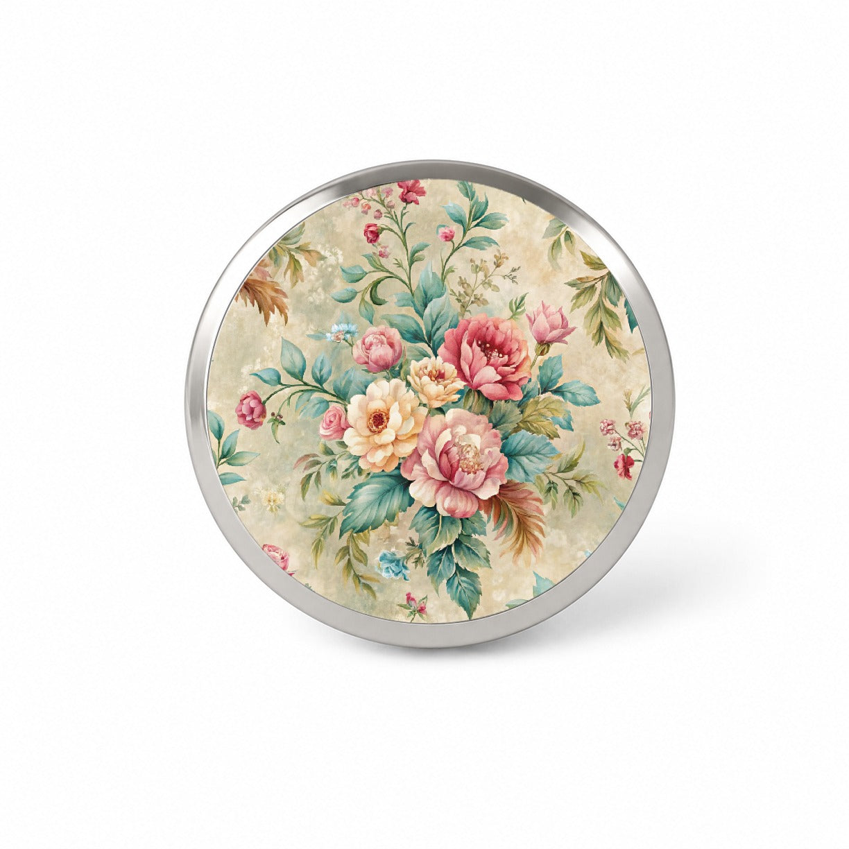Victorian Flowers Wallpaper Novelty Hat Backpack Lapel Pin