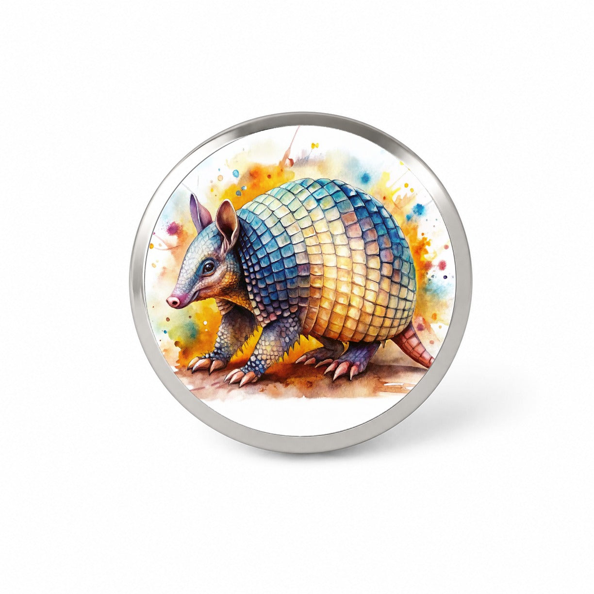 Armadillo Watercolor Novelty Hat Backpack Lapel Pin