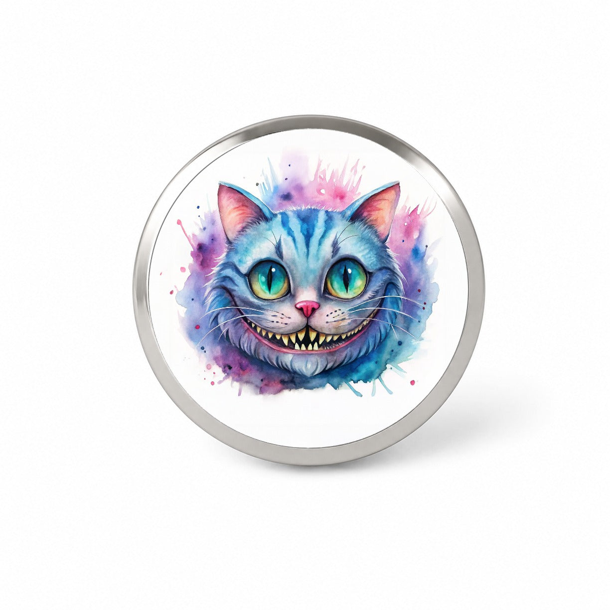Cheshire Cat Alice in Wonderland Watercolor Novelty Hat Backpack Lapel Pin