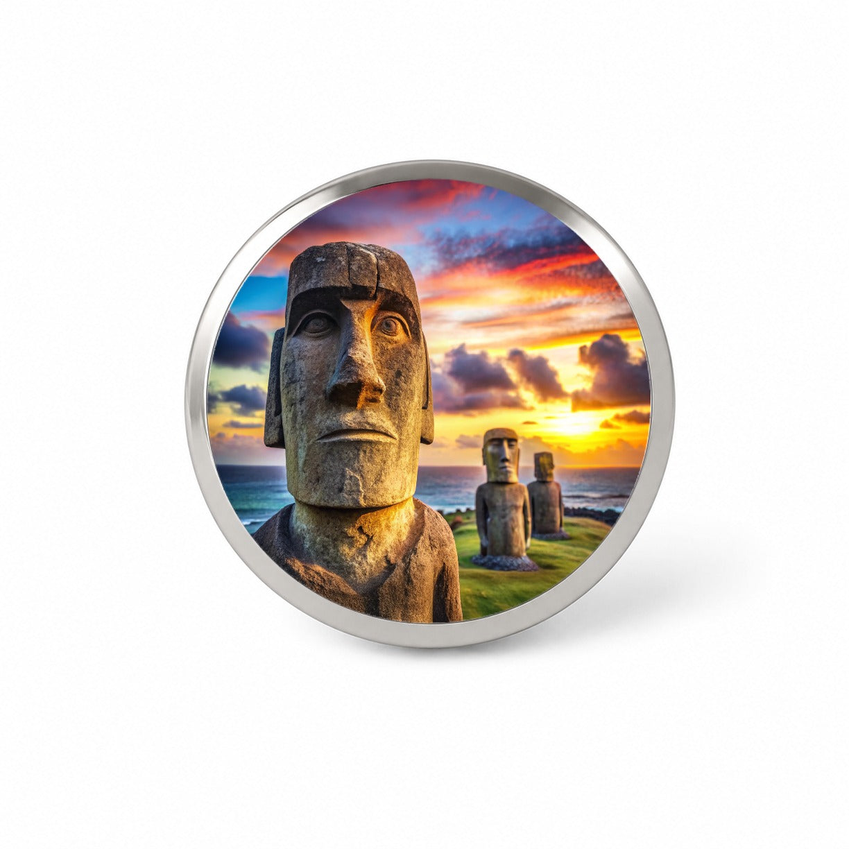 Easter Island Statues At Sunset Watercolor Novelty Hat Backpack Lapel Pin
