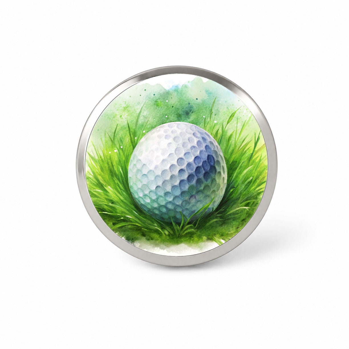 Golf Ball On Grass Watercolor Novelty Hat Backpack Lapel Pin