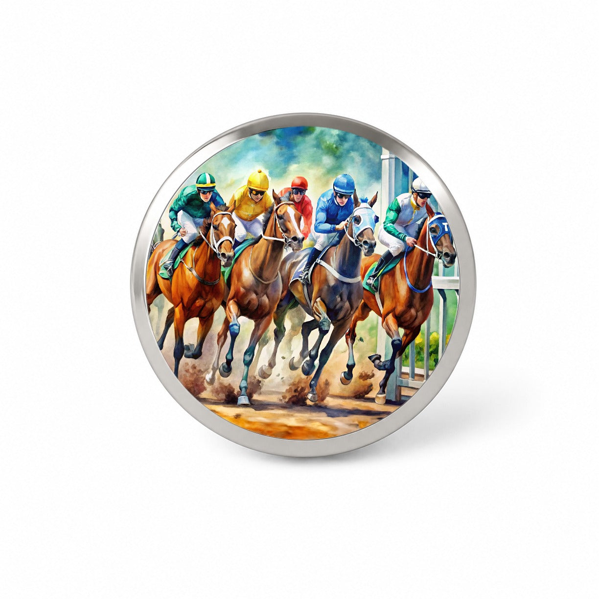 Horse Racing Track Novelty Hat Backpack Lapel Pin
