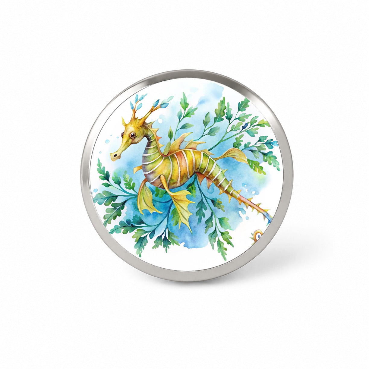 Leafy Seadragon Swimming Watercolor Novelty Hat Backpack Lapel Pin