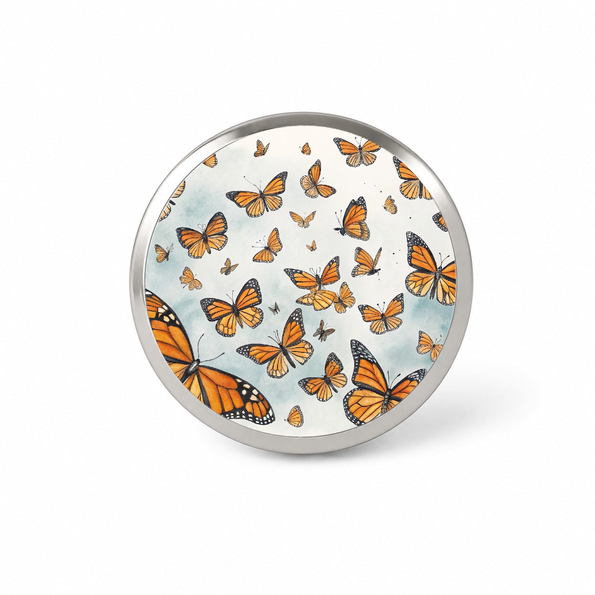 Lots Of Monarch Butterflies in Flight Novelty Hat Backpack Lapel Pin