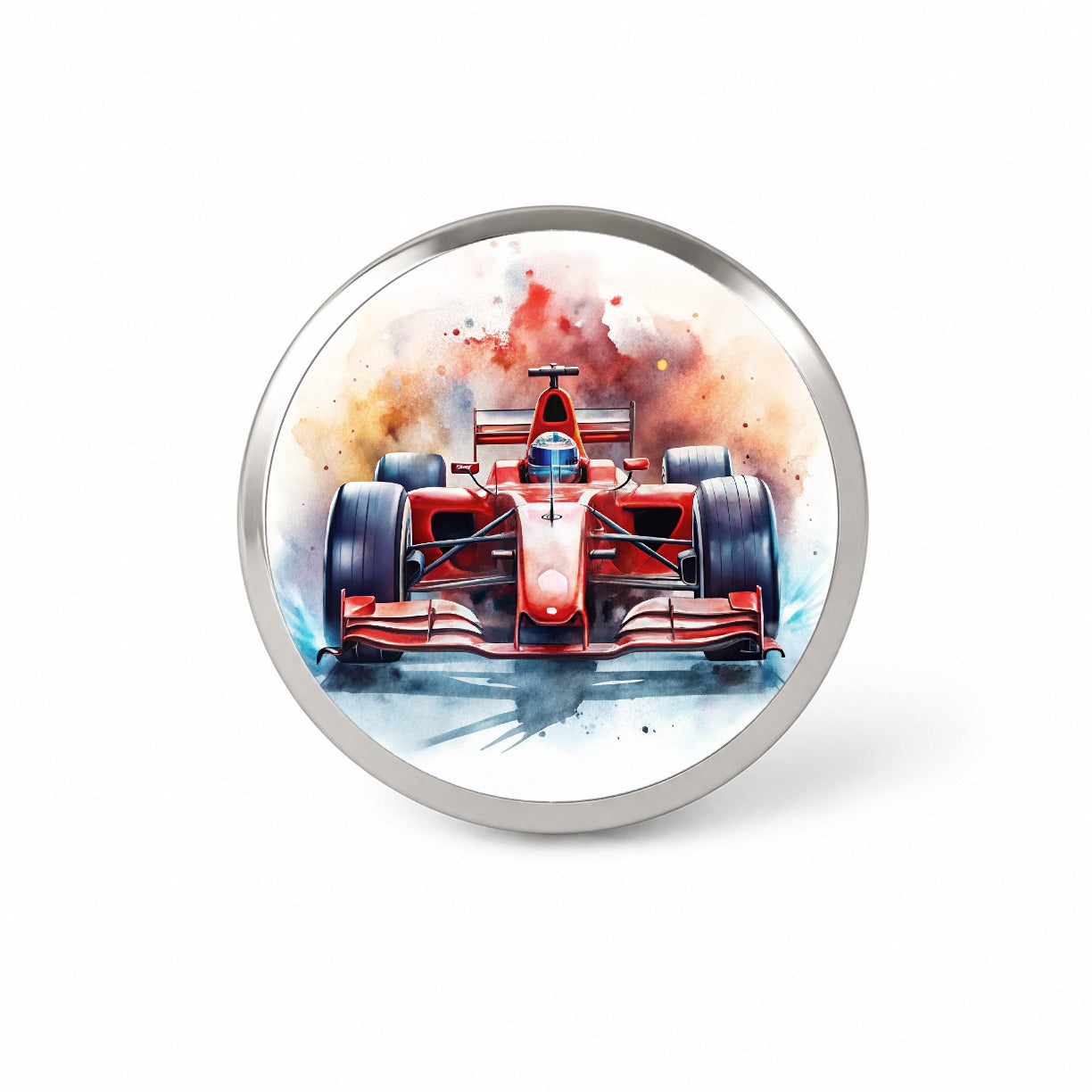 Red Sports Racing Car Watercolor Novelty Hat Backpack Lapel Pin