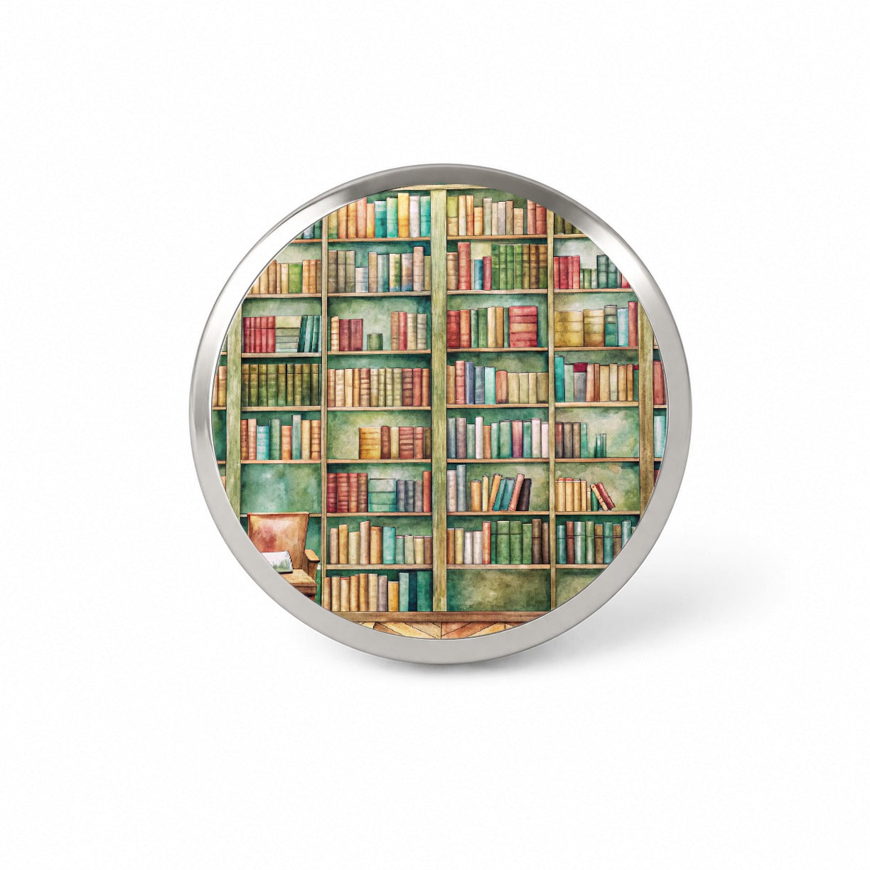 Books Bookshelves In Library Reading Reader Novelty Hat Backpack Lapel Pin