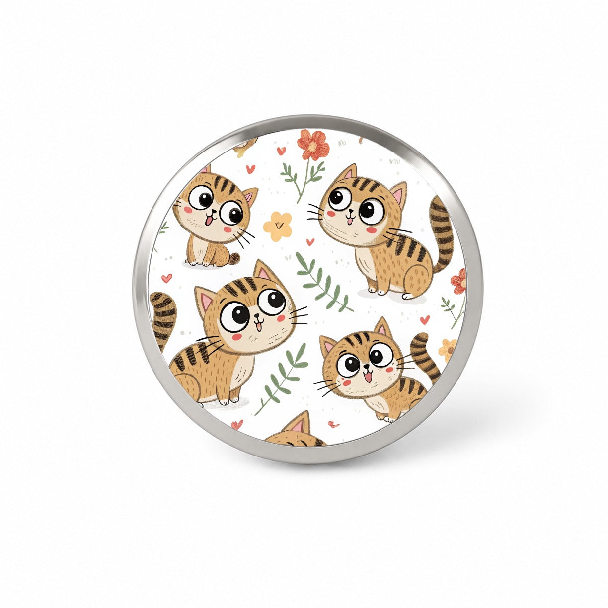 Adorable Tabby Cats Novelty Hat Backpack Lapel Pin