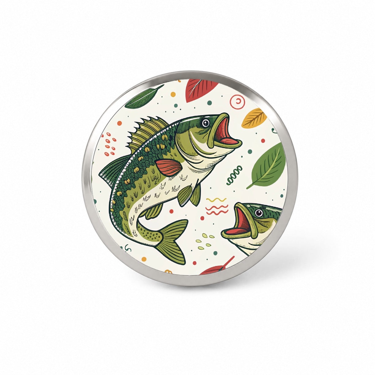 Bass Fish Fishing Cute Cartoon Novelty Hat Backpack Lapel Pin