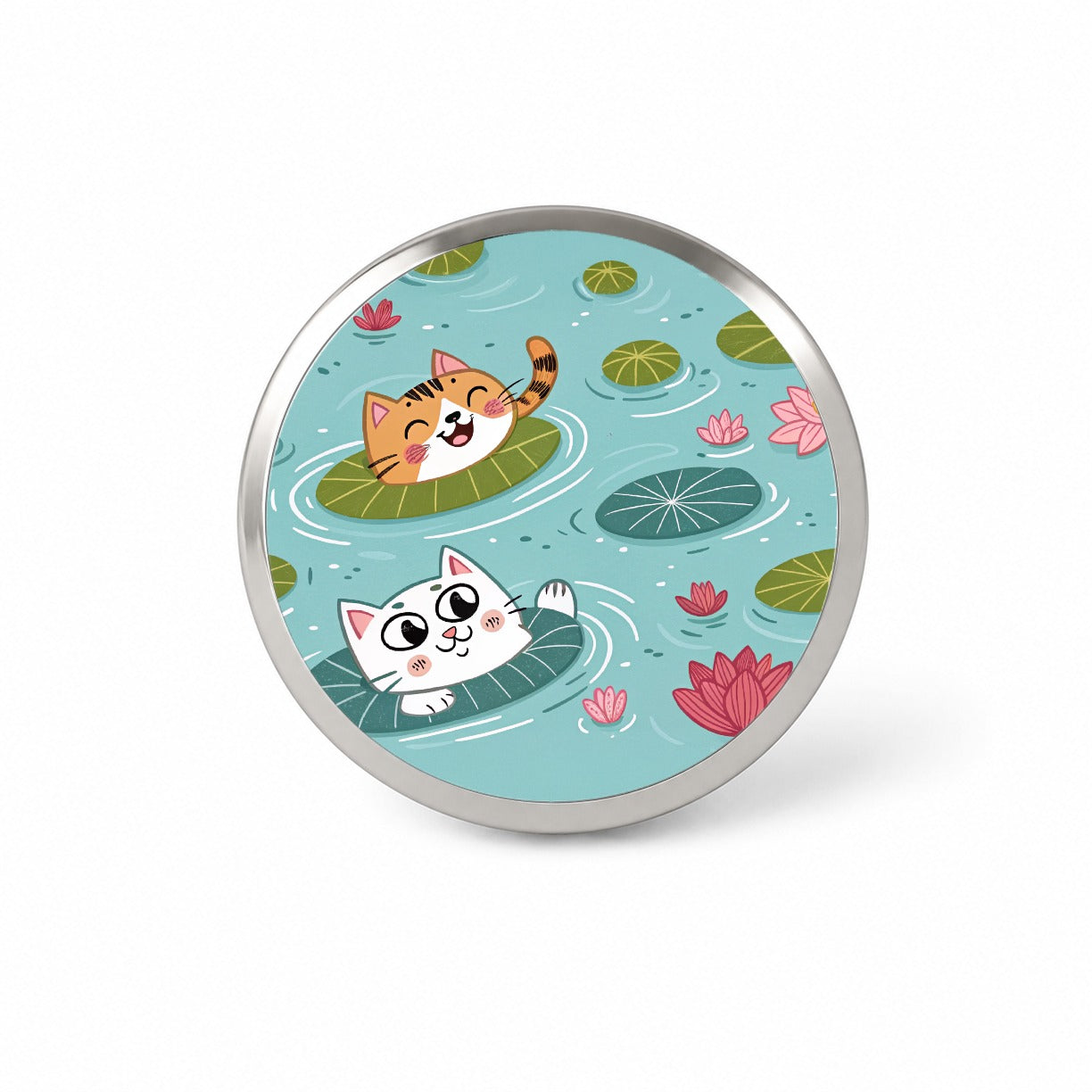 Cats Swimming In Pond Novelty Hat Backpack Lapel Pin