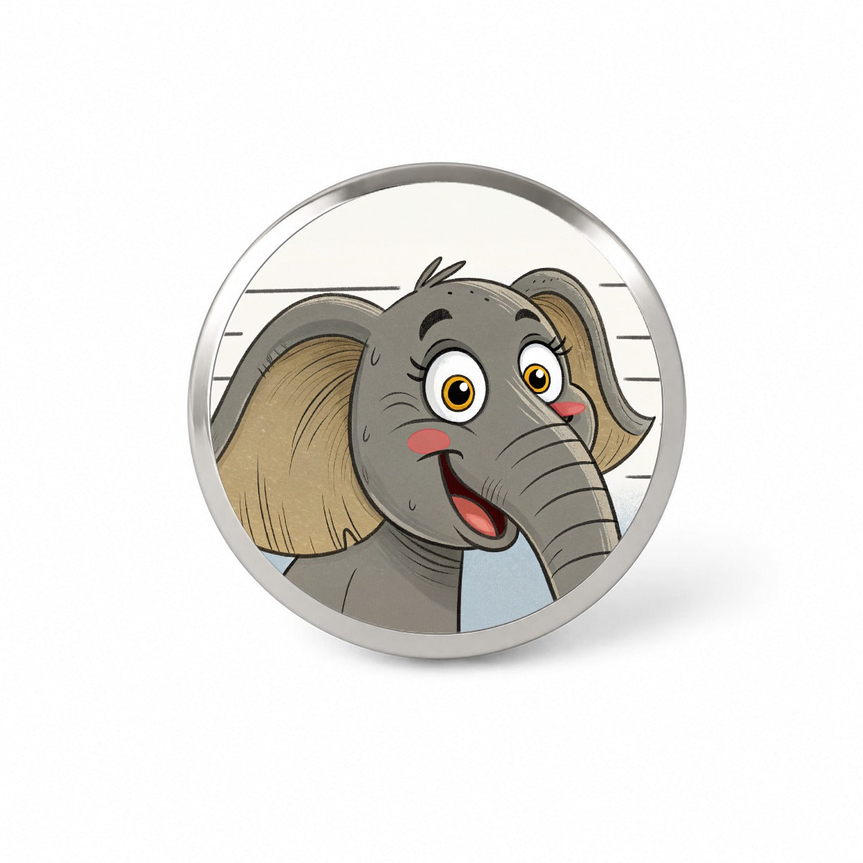 Elephant Mug Shot Novelty Hat Backpack Lapel Pin