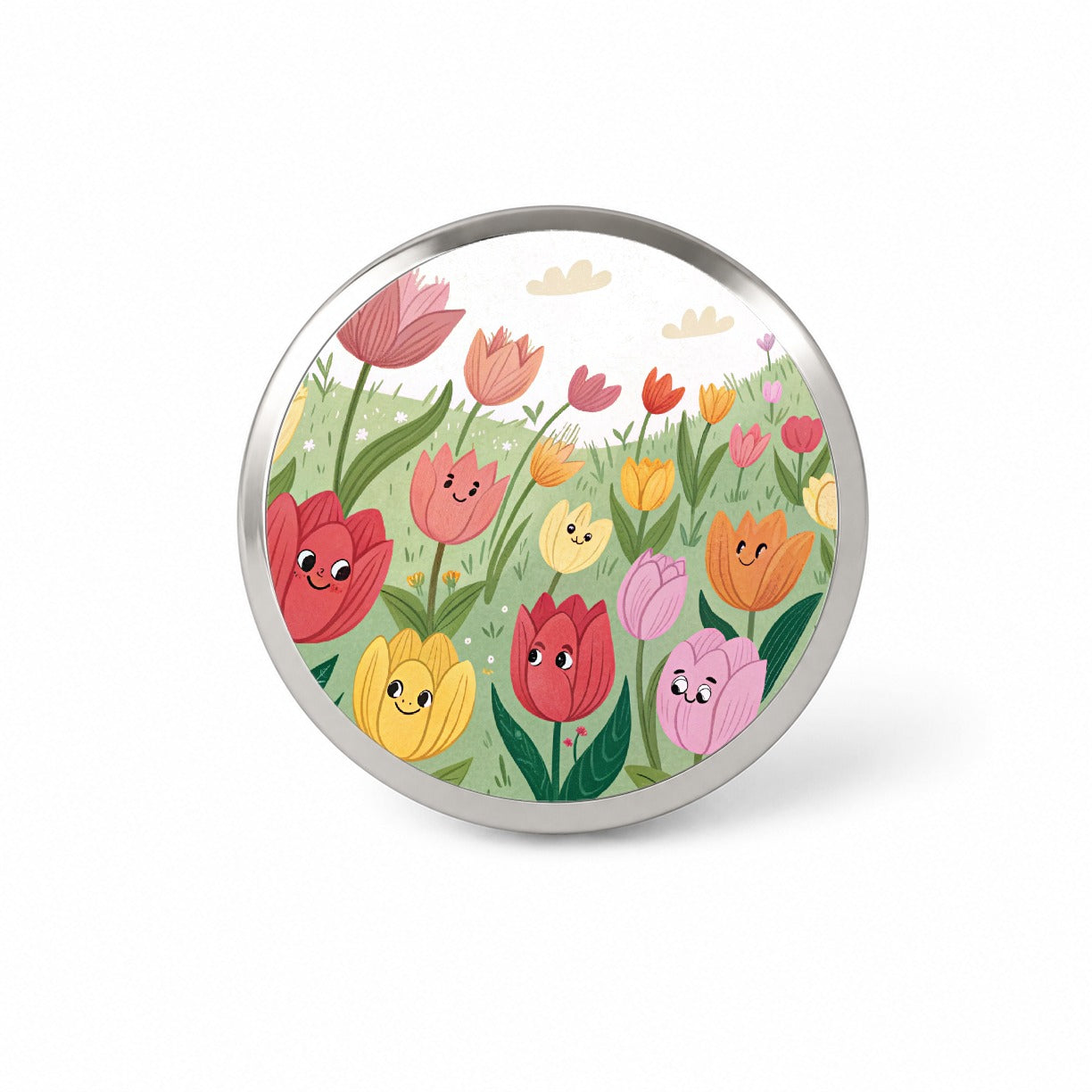 Field Of Tulips Flowers Novelty Hat Backpack Lapel Pin