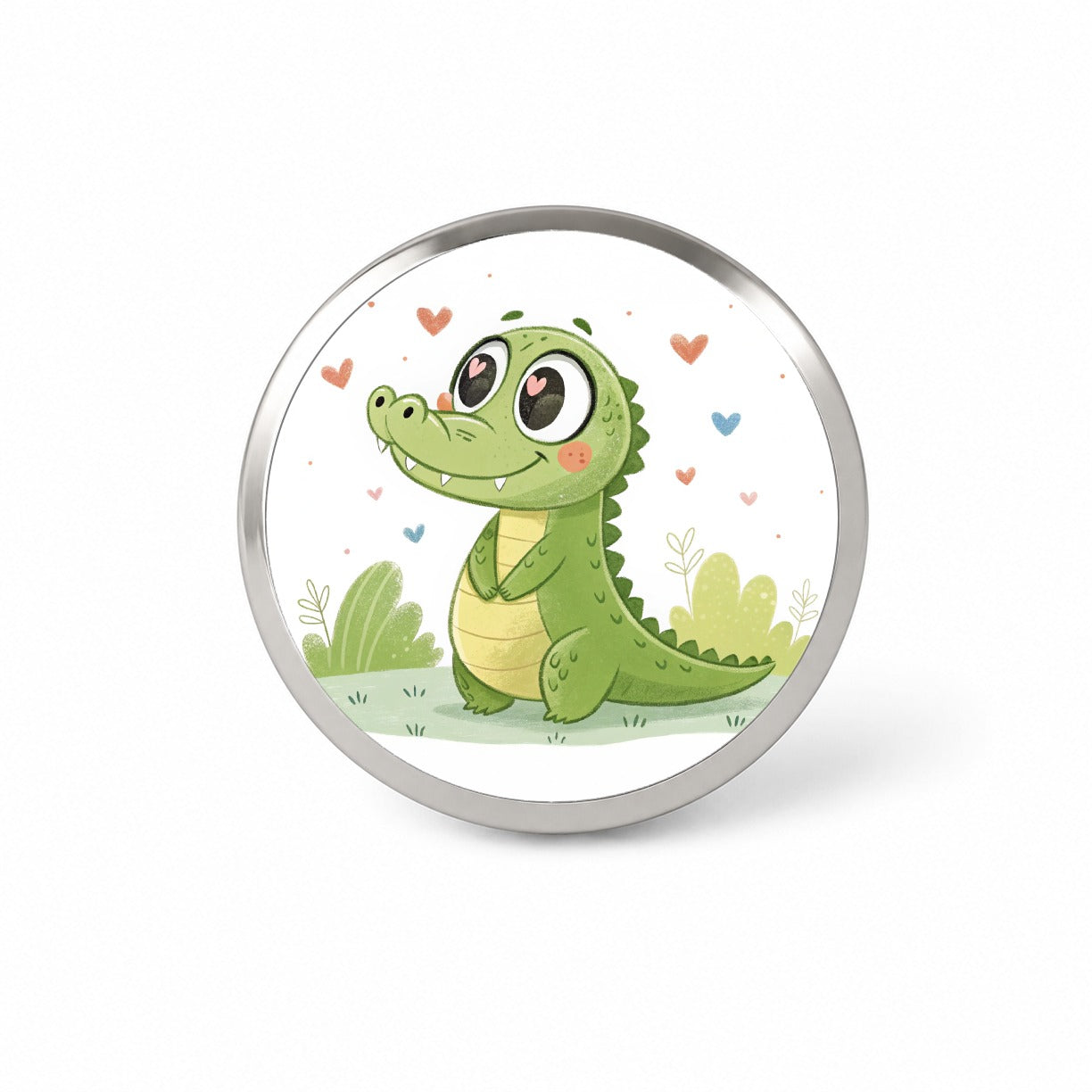 Kawaii Alligator Crocodile Love Hearts Novelty Hat Backpack Lapel Pin