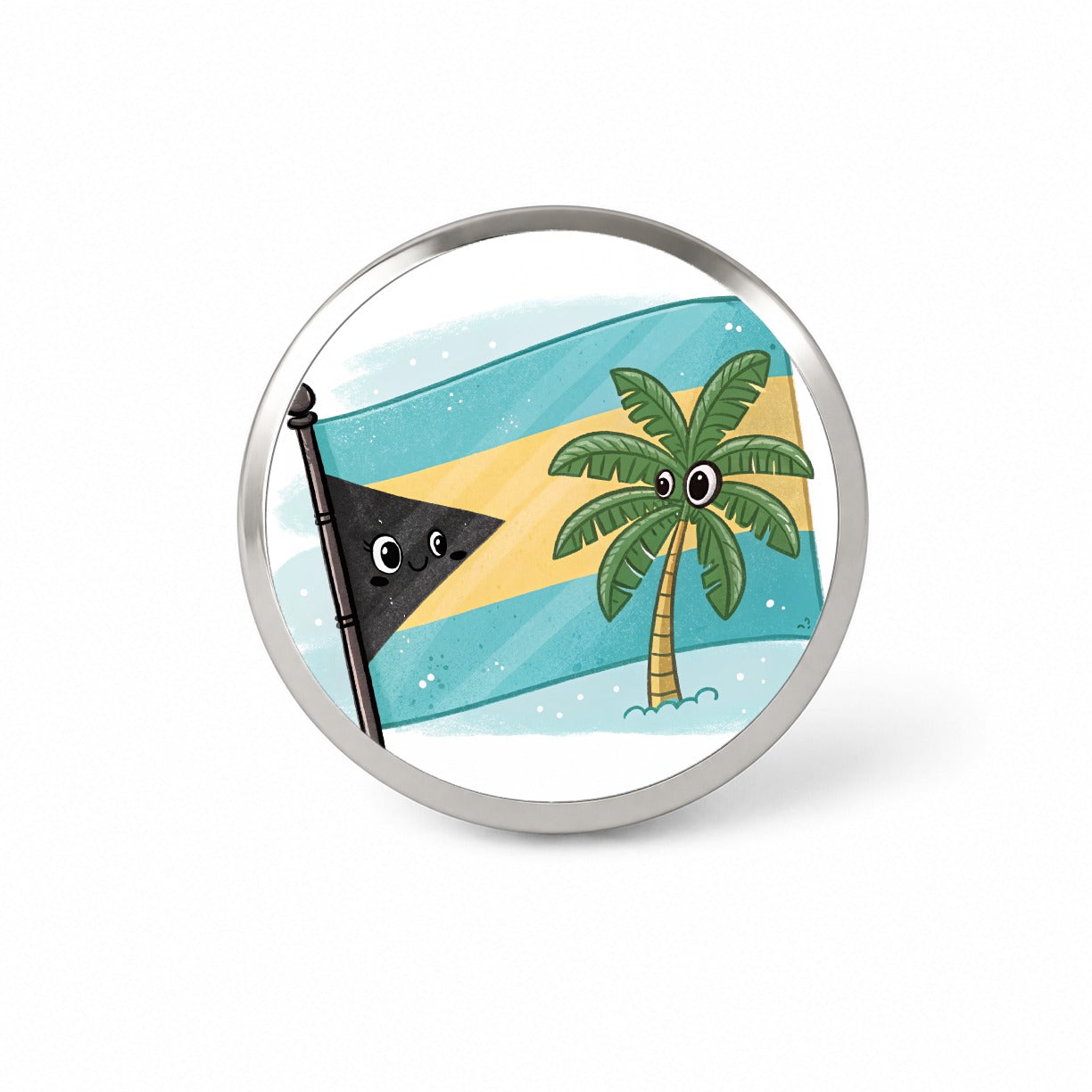 Kawaii Bahamas Flag Novelty Hat Backpack Lapel Pin