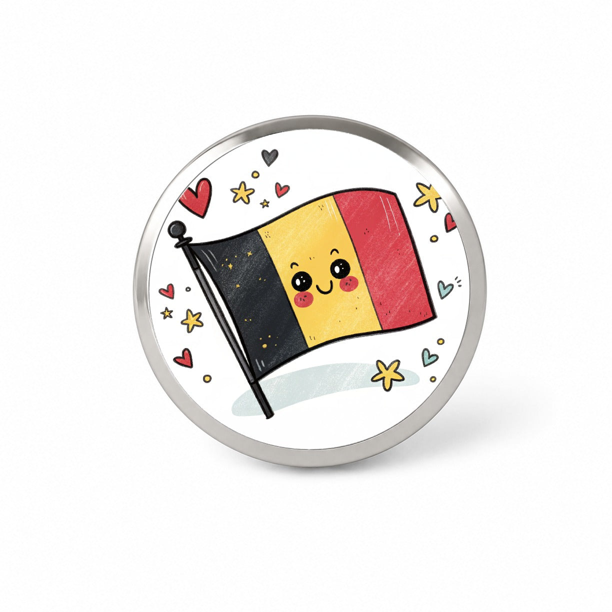 Kawaii Belgium Flag Novelty Hat Backpack Lapel Pin