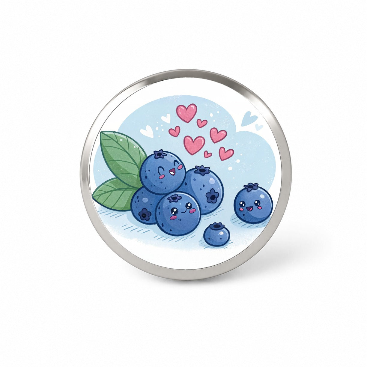 Kawaii Blueberries And Hearts Novelty Hat Backpack Lapel Pin