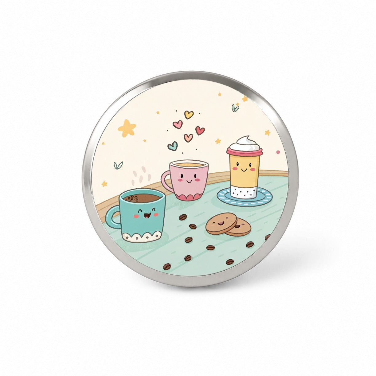 Kawaii Coffee Cups Latte Cappuccino Novelty Hat Backpack Lapel Pin