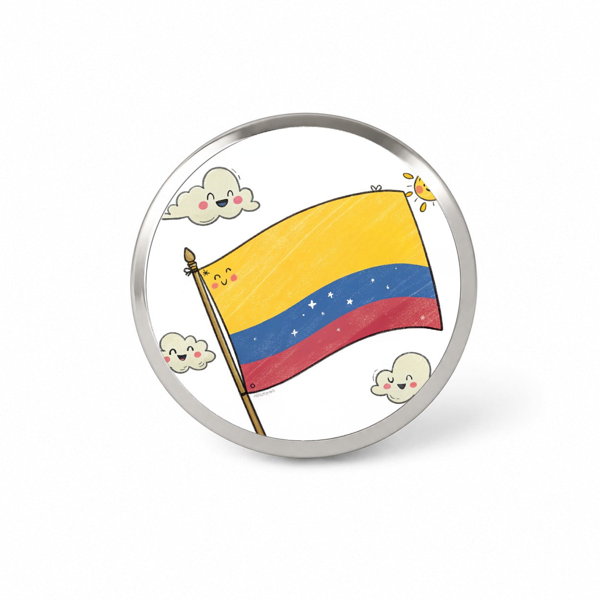 Kawaii Colombia Flag Novelty Hat Backpack Lapel Pin